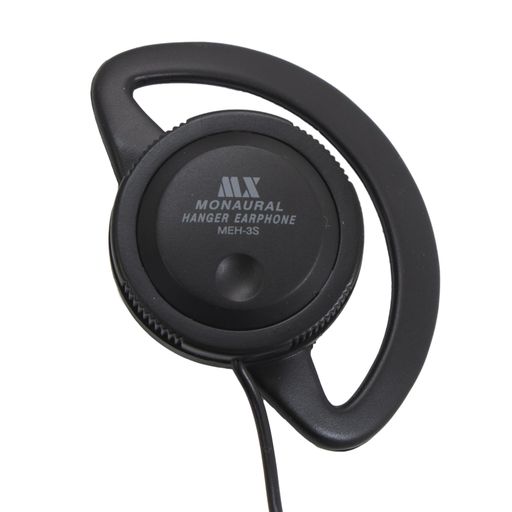 マクサー電機外れにくい耳かけイヤホン3m耳掛け部分がくるっとまわる左右どちらの耳でも装着可能