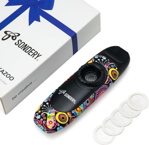 Kazooカズー振動膜5枚付き首掛けレースポケットバッグすべての年齢層のための楽器ギフト