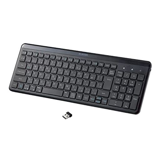 エレコム ワイヤレスキーボード 静音 テンキー付 薄型コンパクトサイズ Windows ChromeOS macOS対応 ブラック TK-QT30DMBK