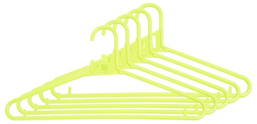 サワフジ洋服ハンガーDIRECTクイックハンガーM-5Pグリーン幅388mm5本組日本製シャツスラックススボンスリム襟首対応連結重ね吊り省スペースハンガーに掛けたまま収納洗濯NQM-05
