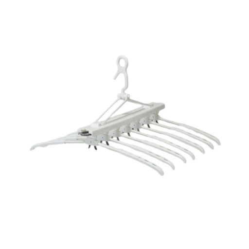 サイズ:幅62x奥行53x高さ39cm重量:655g らくに干せ、つまめば取り入れワンタッチ!ハンガー7本が一体化した洗濯ハンガーです。 伸縮するアームは使用時に広げることで大きいサイズの衣類を掛けるのに便利、通気性もUP 掛けたタオルが風...
