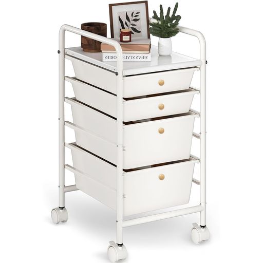 SVOHZAVワゴンキャスター付きデスクワゴンオフィス収納ラック大容量書類収納デスクサイドラック移動便..