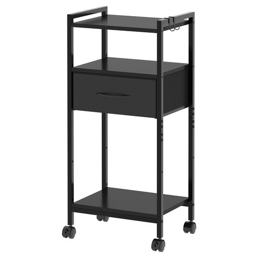 LunarLightキッチンワゴン収納カート幅40奥行29高さ86cmキャスタ・引き出し付き多機能スチールラック3..