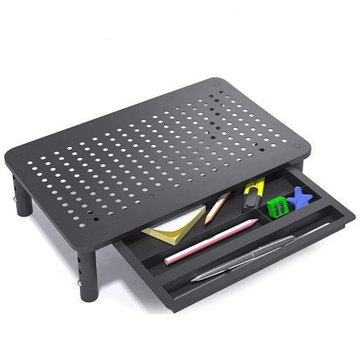 SKRYARDモニター台机上台パソコン台引き出し収納pcスタンド高さ調整可能ノートパソコン台耐荷重20kg幅3..