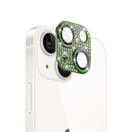 IPHONE14/IPHONE14PLUSカメラ保護ガラスフィルムカメラレンズ保護カバーアルミニウム合金+強化ガラス製カメラカバーキズ防止露出オーバー防止耐衝撃防塵防滴薄型3D全面保護【1枚】グリーンIP…