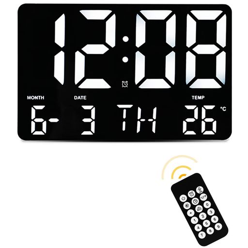 Danmukejiデジタル時計おしゃれ壁掛け時計置き時計LED大画面USB給電リモコンによる制御壁掛け置き兼用デジタル目覚まし時計大音量発光文字大きく見やすい明るさ調整可能省電力設定が簡単…