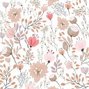 VEELIKE花柄壁紙シールピンク花柄壁紙クロス防水耐熱厚手44.5X300CMリメイクシート白ホワイトホテルダイニングベッドルームリフォームカッティングシート...