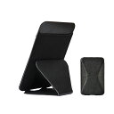 YUWENWスマホ背面スタンド折り畳み式スマホスタンドカードケース背面カード収納粘着型スタンド薄型軽量角度調整持ち歩き便利スマートフォン全機種対応(ブラック)