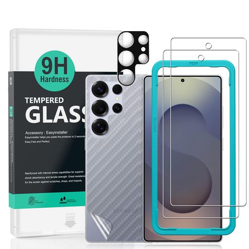 IBYWINDスクリーンプロテクター2パックSAMSUNGGALAXYS25ULTRA5G6.8インチ、硬度9H強化ガラス、カメラレンズプロテクター1枚付き、背面カーボンファイバーフィルム1枚、傷防止 IBYWINDスクリーンプロテクター2パックSAMSUNGGALAXYS25ULTRA5G6.8インチ、硬度9H強化ガラス、カメラレンズプロテクター1枚付き、背面カーボンファイバーフィルム1枚、傷防止