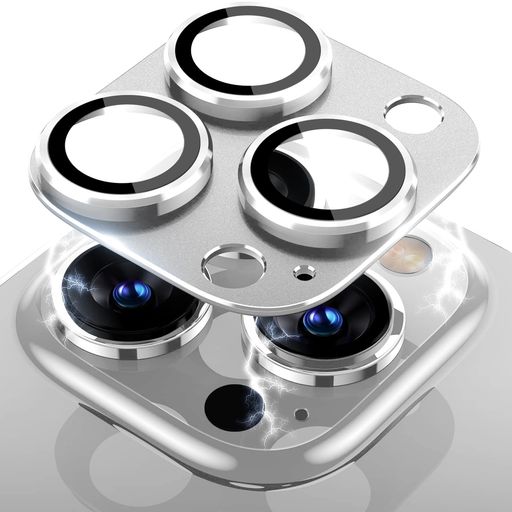 LanQiiカメラカバー用のiPhone16ProMax対応/用のiPhone16Pro対応カメラフィルムレンズカバー金属ケース高透過率露出オーバー防止耐衝撃防塵全面保護アルミ合金+強化ガラス製用の