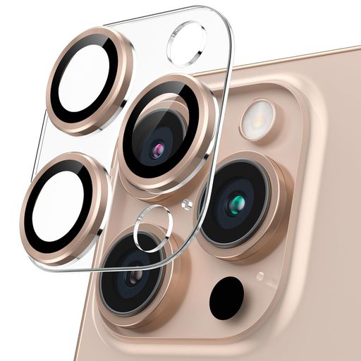 PODICKカメラカバーIPHONE16PRO/16PROMAX用カメラフィルム透明台座全面保護9H強化ガラス傷防止レンズ保護耐衝撃アイフォン16プロ/16プロMAX用カメラ保護高透過率黒縁取り露出オーバー防止