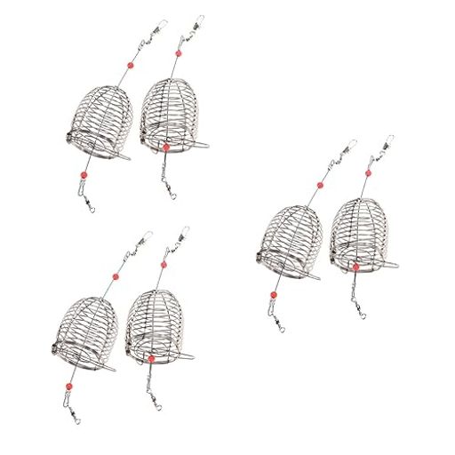 TEHAUX コマセカゴ 6個 釣り 釣り用餌入れカゴ キャップカゴ ステンレス製 打ち餌器 大サイズ(高さ6cm) 投げ釣り 船釣り 淡水海水兼用