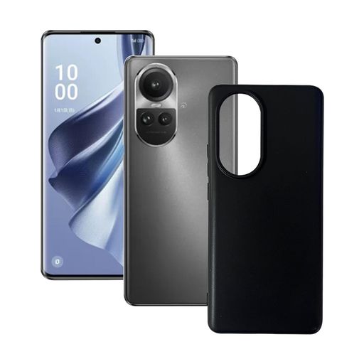 対応OPPORENO10PRO5Gケース【ブラックTPU】米軍MIL規格耐衝撃薄型軽量擦り傷防止落下防止滑り止め指紋防止防塵耐久携帯便利OPPORENO105Gケースカバー黒い