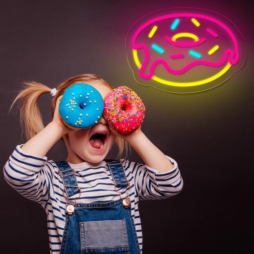 ドーナツネオンサインDonutネオンデザートネオン調光可能ledネオンライトレストラン装飾ライトミドーナツのお店Donut好きの人プレゼント