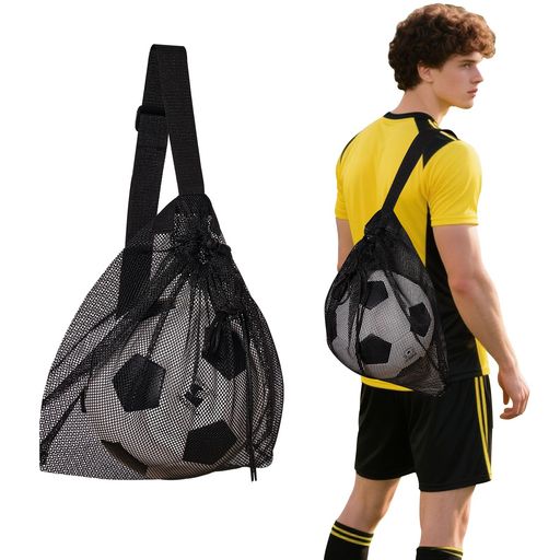 【高い通気性】サッカーボール ネットは良質のメッシュ生地で作られており、軽量で長持ちし、通気性に優れ、ボールの表面を効果的に乾燥に保ち、ニオイの発生を抑えることができるため、ボールの使用が長くなる。 【安心の設計】ボールネットの開口部は広いデザインで、ボールの出し入れが簡単で便利になっている。さらに、ボールネットは巾着タイプで、ボールが誤って転がり落ちないようにスナップで留める仕様になっている。 【便利な設計】サッカーボール入れは持ち運びに便利なように、調節可能なストラップが付いている。お好みに応じて、肩掛けでも手持ちでもお使いいただける。同時に、4cmの幅広ストラップが肩への負担を軽減する。 【メッシュ生地】ボールバッグがあれば、トレーニング後に汚れたボールをわざわざきれいにする手間が省ける!なぜなら、ボールの表面についた砂や汚れの大部分を濾過することで、ボールをきれいに維持できる。 【幅広い用途】バスケットボール ケースは、バスケ、サッカー、バレーボールなど多くのボールを収納でき、トレーニング、フィットネス、アウトドア、キャンプをより楽に便利にし、子供から大人まで快適に持ち運ぶことができる。