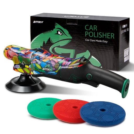 Polisher - BATOCAP2電動ポリッシャー車150mmロータリー(RO)ポリッシャー【1000W強力モーター/1000-3800rpm6段階変速】AC100Vコード式8m電源コード研磨機車磨き・鏡面仕上げ・ヘッドライト研磨用日本語説明書…