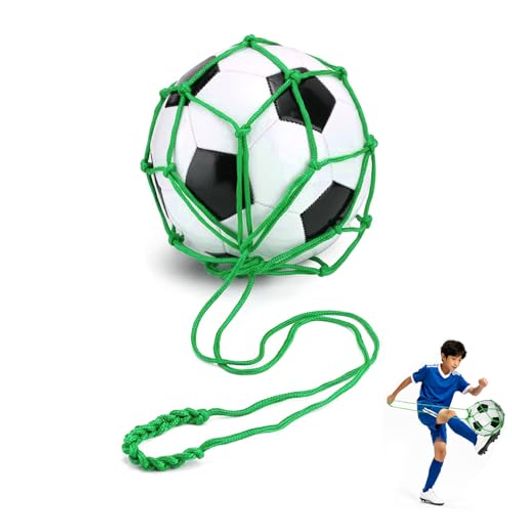 【セット内容】シンプルで使い勝手の良い緑色のサッカーボールネットを 1 個用意したセットとなる。 【サイズ仕様】ネット部分が約 43cm、上部の持ち手ロープが約 78cm のサイズで、3 号から 5 号までのサッカーボールに対応する。 【素材特徴】ポリプロピレン製で丈夫な構造になっており、使用中の摩擦や衝撃に強く、長期間の着用に耐えられる。 【練習効果】ボールをネットに入れて固定することで、ボールを持った状態でのリフティング練習が一人でも安定して行える。 【活用シーン】学校の部活での自主練習や公園、家庭での基礎トレーニングなど、様々なシーンで便利に活用