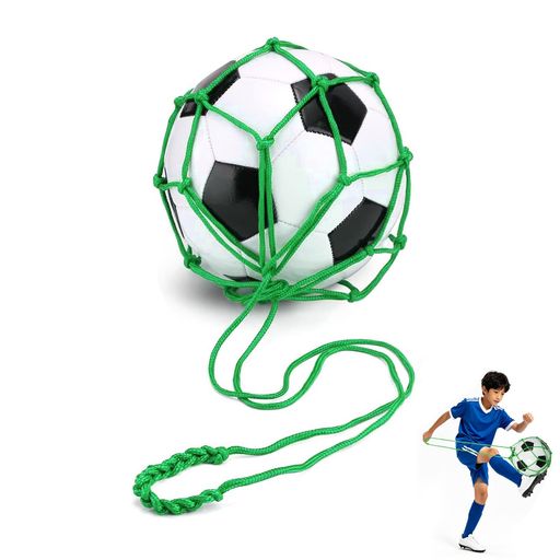 【セット内容】シンプルで使い勝手の良い緑色のサッカーボールネットを 1 個用意したセットとなる。 【サイズ仕様】ネット部分が約 43cm、上部の持ち手ロープが約 78cm のサイズで、3 号から 5 号までのサッカーボールに対応する。 【素材特徴】ポリプロピレン製で丈夫な構造になっており、使用中の摩擦や衝撃に強く、長期間の着用に耐えられる。 【練習効果】ボールをネットに入れて固定することで、ボールを持った状態でのリフティング練習が一人でも安定して行える。 【活用シーン】学校の部活での自主練習や公園、家庭での基礎トレーニングなど、様々なシーンで便利に活用