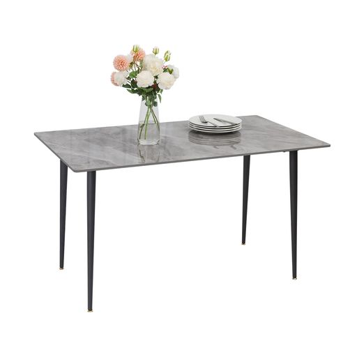 UNHOダイニングテーブル大理石食卓テーブル単品4人リビングダイニングテーブル兼用おしゃれグレー120高..