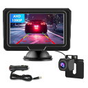 【新型2種類の電源供給】AHD4.3インチLCDモニターバックモニターカメラセットバックカメラモニターセット1080P超暗視機能バックカメラモニターガイドライン...