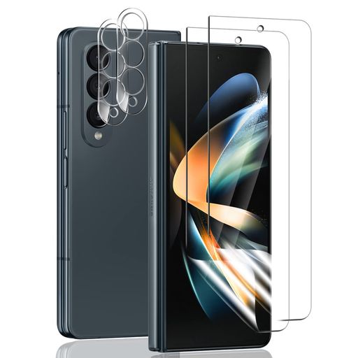【4枚セット】FORGALAXYZFOLD4フィルム(2枚)+カメラフィルム(2枚)ANNHANTSC-55CSCG16フィルム柔軟性TPU制24時間自動修復技術超薄全面保護貼り付け簡単指紋防止気泡防止高透過率