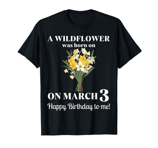 3月誕生花水仙とジョンキル3月3日誕生日Tシャツ