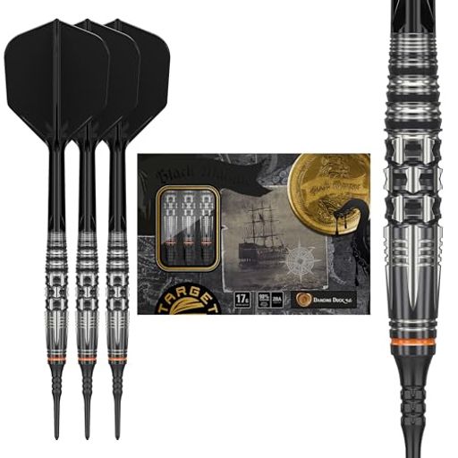 Target Japan (ターゲットジャパン)Black Marque Dancing Duck G4 90% タングステン K-Flex ソフトチップダーツセット, 17G | Black Pixel Tips 2BA, Black K-Flex