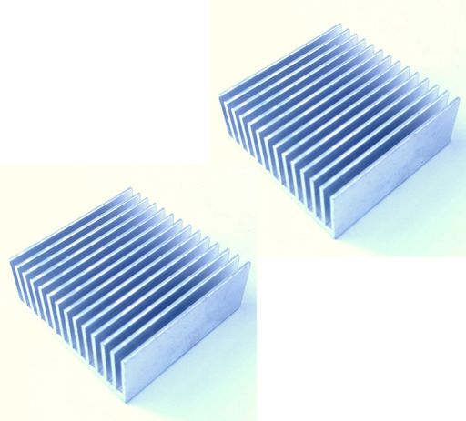 Easycargo2個シルバートーンヒートシンク50x50x20mmアルミクーラー冷却ヒートシンク(50mmx50mmx20mm)