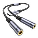 MOSWAGタイプC-デュアル3.5MMヘッドフォン分配ケーブルタイプCヘッドフォン分配ケーブルUSBC-デュアル3.5MMオーディオコンバータピクセルピクセル...