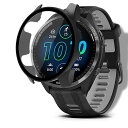 SEGINNケースGARMINFORERUNNER965対応保護カバーPC素材全面保護耐衝撃強化ガラス高透過率キズ防止指紋防止軽量装着簡単GARMINFORERUNNER965用保護ケース(黒)(2)
