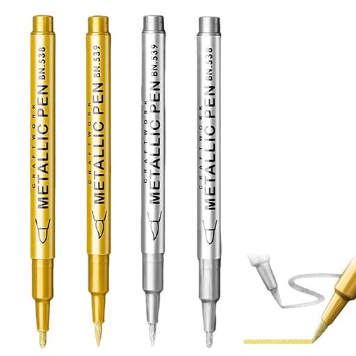 樂天商城 - Renjzleゴールドメッキ補修ペン4本セット1.5mm1-5mm耐水・速乾・耐摩耗水性アクリル金属・ガラス・模型・タイヤ用メタリック光沢鏡面効果