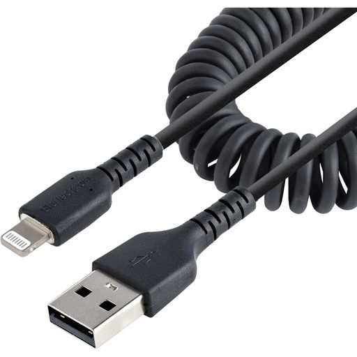 STARTECH.COM高耐久LIGHTNING-USB-Aケーブル50CMコイル(伸縮)型/ブラック/アラミド繊維補強/MFI認証/IPHONE充電ケーブル/ライトニング-USB変換ケーブル/カールコードRUSB2ALT50CMBC STARTECH.COM高耐久LIGHTNING-USB-Aケーブル50CMコイル(伸縮)型/ブラック/アラミド繊維補強/MFI認証/IPHONE充電ケーブル/ライトニング-USB変換ケーブル/カールコードRUSB2ALT50CMBC