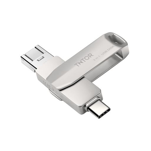 TNTORUSBメモリ64GB3IN1スマホUSBフラッシュドライブIOS/ANDROID/PC対応フラッシュメモリー高速データ伝送容量不足解消両面挿しスマホメモリー防塵耐衝撃360度回転式収納ケース付属
