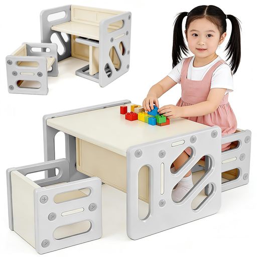 【明確な製品スペック】デスク幅 66x 奥行 53x 高さ 42cm、チェア幅 32x 奥行 30x 高さ 29cm の子供机椅子セットです。天板厚みは 30mm で、しっかりとした作りになります。内容品はキッズデスク1 台・チェア 2 脚・組立説明書の 3 点セットです。 【子供に優しい安全設計】HDPE 素材を使用したテーブルチェアで、無毒無味・ノンホルムアルデヒドです。1 歳頃からお絵かき・ままごと・ぬりえ・粘土遊びなどの幼児学習に最適です。角は丸く加工され、不意のケガを防ぐ仕様になります。 【優れた耐荷重性能】耐荷重は約 100kg です。子供 机としてだけでなく、大人でも安心して使える頑丈さを備えています。 【女性でも扱いやすい軽量設計】本体総重量は約 8.6kg です。キッズテーブルとしての移動や、部屋間の持ち運びも女性でも簡単にできます。 【シーン別に使える多機能性】モンテッソーリ教育に適した勉強机 椅子 セットです。食事・学習・お絵かき・工作・ゲームなど、あらゆる幼児活動に対応します。創造力や自立心を育むデスクチェアセットとして長くご活用いただけます。