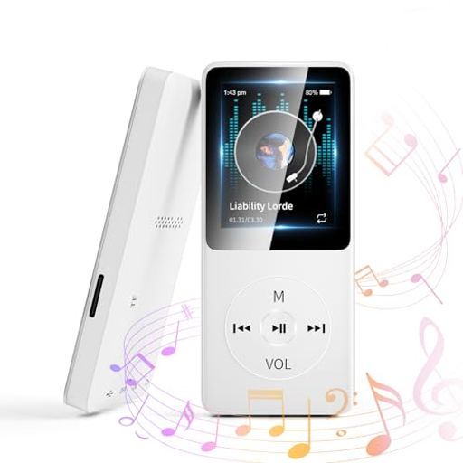 AIWA - 【超軽量26g】PamaskMP3音楽プレイヤーMP3プレーヤー32GB内蔵128GB拡張可能SDカード対応スピーカー内蔵音楽共有映画鑑賞/写真閲覧/録音/FMラジオ/電子ブック/目覚時計/語学学習/スポーツ日本語…
