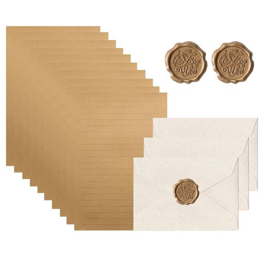 レターセット封筒3枚便箋10枚シール3枚手紙セットアンティーク調シンプル箔押し便箋と封筒お洒落ラブレターお見舞い手紙誕生日結婚式招待状お礼状レターセット(ホワイ...