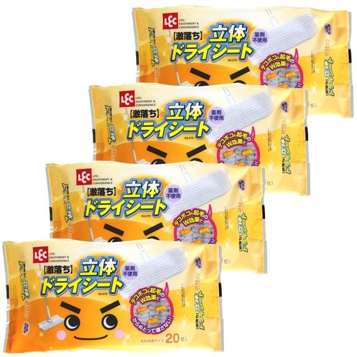 フローリングから畳まで幅広く使えるデコボコ&amp;起毛の立体ドライシートです。 ホコリ、髪の毛からパンくずなどの粒ゴミまでからめとって離しません。 薬剤(流動パラフィン)を使用していないので、床以外のインテリアにもダスターとして使えます。...