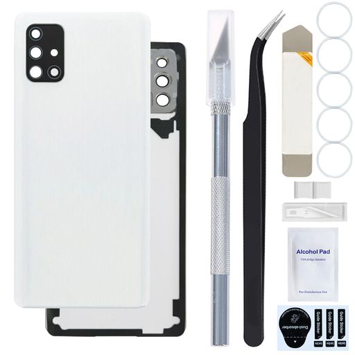 ZHUROUPUforSamsungギャラクシーA714GSM-A715Fのための後部電池カバー取り替え、前取付けられたカメラレンズ/テープおよび修理用具が付いているギャラクシーA714Gのためのプラスチック裏表紙カ…