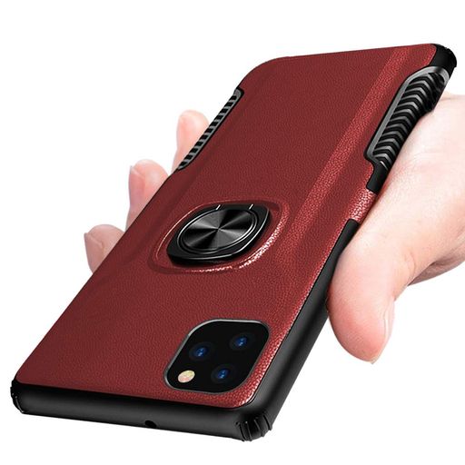 iPhone11ProMaxケースリング付きケース衝撃吸収TPUPC全面保護米軍MIL規格二重構造擦り傷防止取り出し易い車載ホルダー対応薄型レンズ保護耐久人気携帯ケース赤D23-53