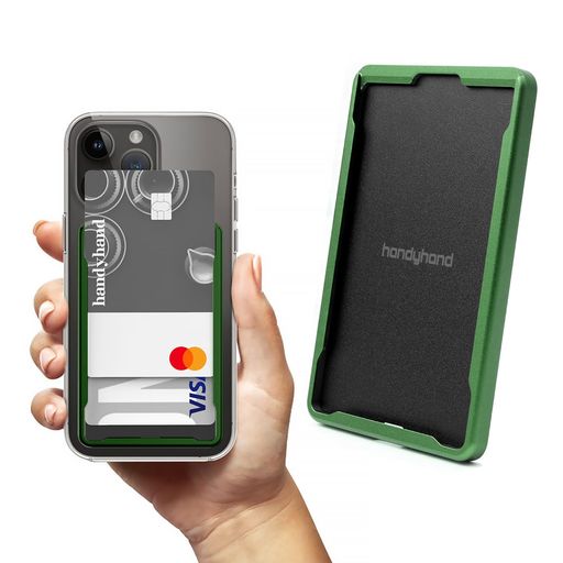handyhandMagSafe対応アルミカードケースウォレットHandyPocket[Magsafe対応マグネット固定カードホルダーカード2枚収納定期入れ持ち歩き便利電磁波シールドフィルム内蔵アルミ合金ミニマルデザ…