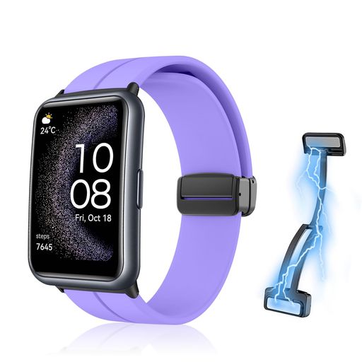 [RICYEEL]磁気付きシリコンバンドHUAWEIWATCHFIT/FITSPECIALEDITION対応バンドマグネット付き装着簡単スポーツバンドストラップ替えバンド交換ベルトHUAWEIWATCH