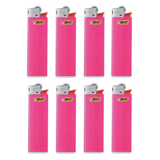 Bicジャパンビック(Bic)ライターJ23スリム使い捨てやすりピンク8本セットJ23E-PNK8P