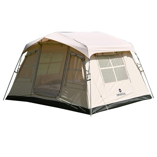 【高品質テント 4人用】カラー: ベージュ, 大型テントの設営サイズ:240*220*140cm, 広々とした室内空間で、大人4人がゆったりと過ごせるドームテント。ファミリーキャンプやグループでのアウトドアに最適で、荷物もたっぷり収納可能です。 【簡単テント&amp;頑丈設計】ポールの組み立てが簡単で初心者でも10分で完成。強風にも耐える頑丈なフレーム設計で、キャンプテントとして安心してご利用いただけます。 【通気性&amp;快適空間】大型メッシュ窓と換気口で空気の流れを確保。テント内のムレを防ぎ、夏のキャンプでも快適に過ごせます。遮光加工で朝寝坊も可能です。 【全天候型テント】防水PUコーティングとシームテープ加工で雨に強いテント。UVカット機能付きで日差しからも保護し、グランピングテントとして四季を通じて活躍します。 【おしゃれなデザイン】機能性とスタイルを兼ね備えたツーリングテント。軽量ながら大容量で、キャンプ場で映えるおしゃれなテントです。アウトドアがより楽しくなるアイテム。 【様々なシーンに対応】野営、登山、ハイキング、旅行、ライティング、砂浜、室内などに適用できる。