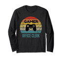 ゲーマーオフィスクラークヴィンテージ60S70Sゲームギフト長袖Tシャツ