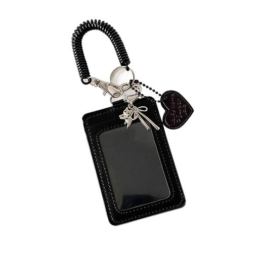 [Coollooda] パスケース 可愛い 定期入れパスケース PUレザー 両面収納 トレカホルダー 小型軽量 ペンダントアクセサリー付き ストラップ付き 通勤 通学 男女兼用 IDカード 学生カード バスカ…