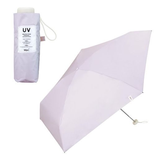 WPC.極小日傘ベビーパラソルラベンダー《遮光率100%・UVカット率100%・UPF50+・晴雨兼用》折りたたみ傘親骨50CMレディース190G軽量コンパクト通勤通学おしゃれ可愛い女性WCO-2305