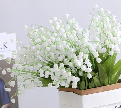 siawadeky造花花束スズラン16束32本フラワリーすずらんブーケシルクフラワー鈴蘭インテリア装飾ウエディングブーケ初夏枯れない花アートフラワー結婚式撮影道具人工花ギフトお祝い花束