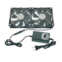 RUIYING冷却ファン12CM2台1組2連ファン、120MMX25MM換気扇空冷ファン、AC100V~240Vスピードコントローラー、風量調節横置き可能PCファン強力静音冷却クーラー薄型送風機黒色PC/PS5/PS4(2)