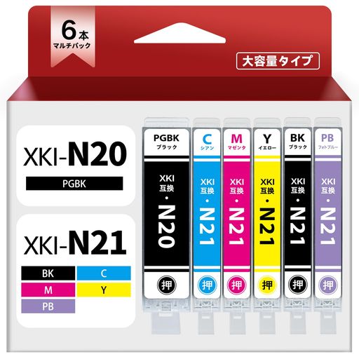 樂天商城 - 【Mohjet】XKI-N20+N21/6MPインクN20N216本セットキャノン対応XK500XK510大容量インク純正と併用可XKIN21N20互換インク最新ICチップ付き