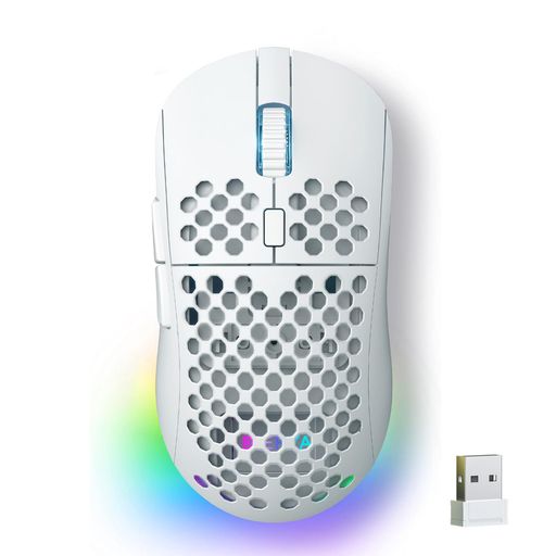 DIERYAFalconM1ワイヤレスゲーミングマウス無線24000DPI180時間駆動超軽量90g6ボタンカスタマイズRGB2.4G/BT5.2/USB-C有線ホワイト